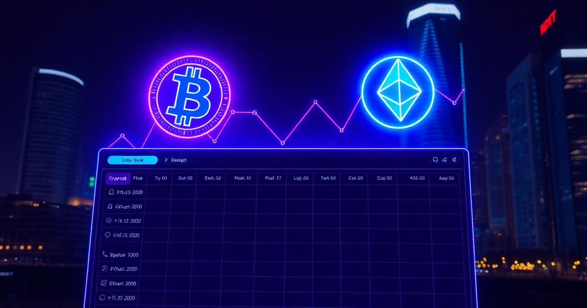 Crypto trading explained — digital asset tokens above an order book interface