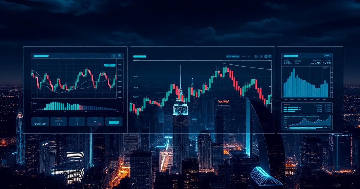 RORMarkets review featured image — trading platform analysis dashboards over a night skyline